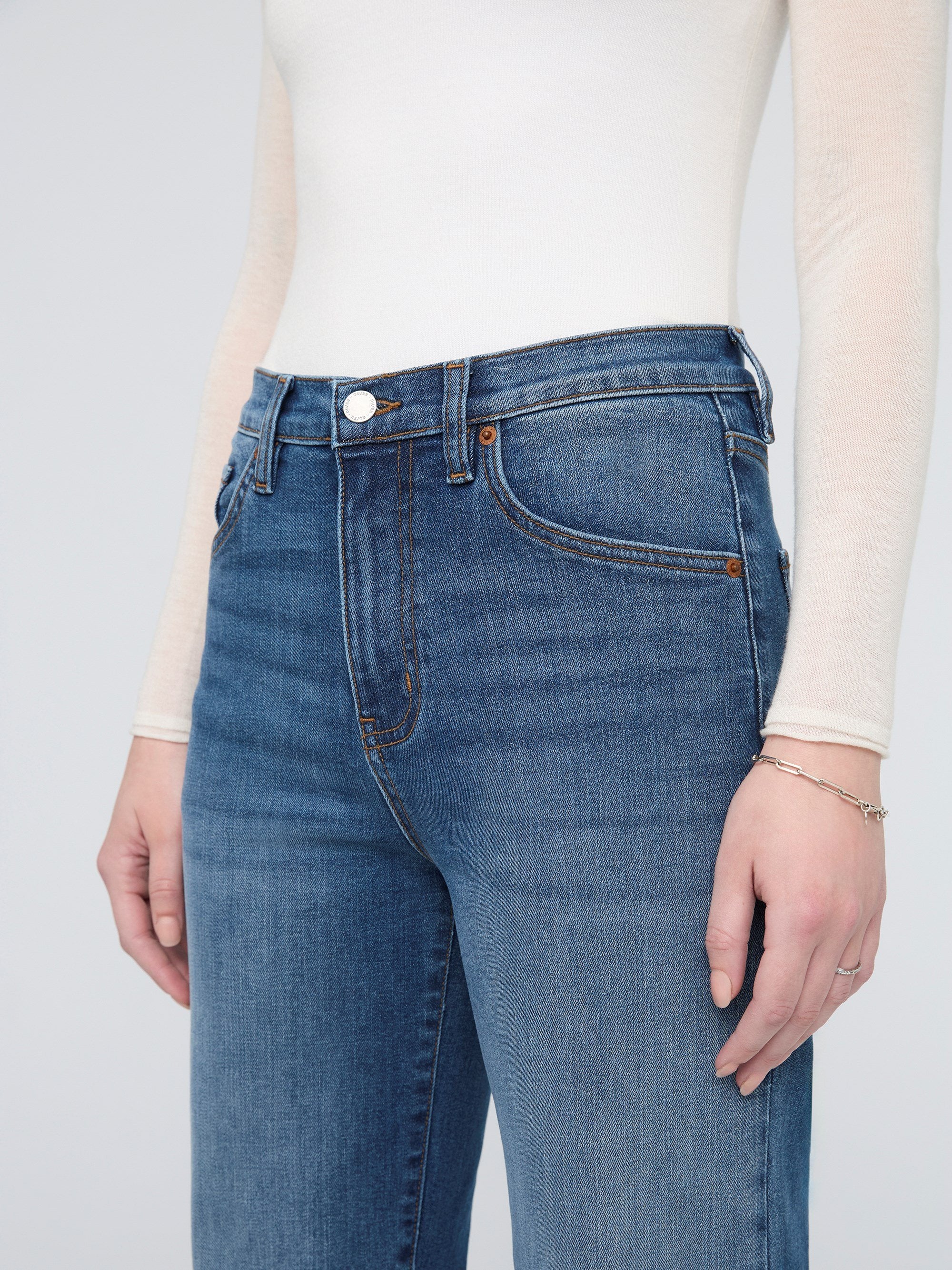 Duer Womens Performance Denim + High Rise Straight Pants - Image 7