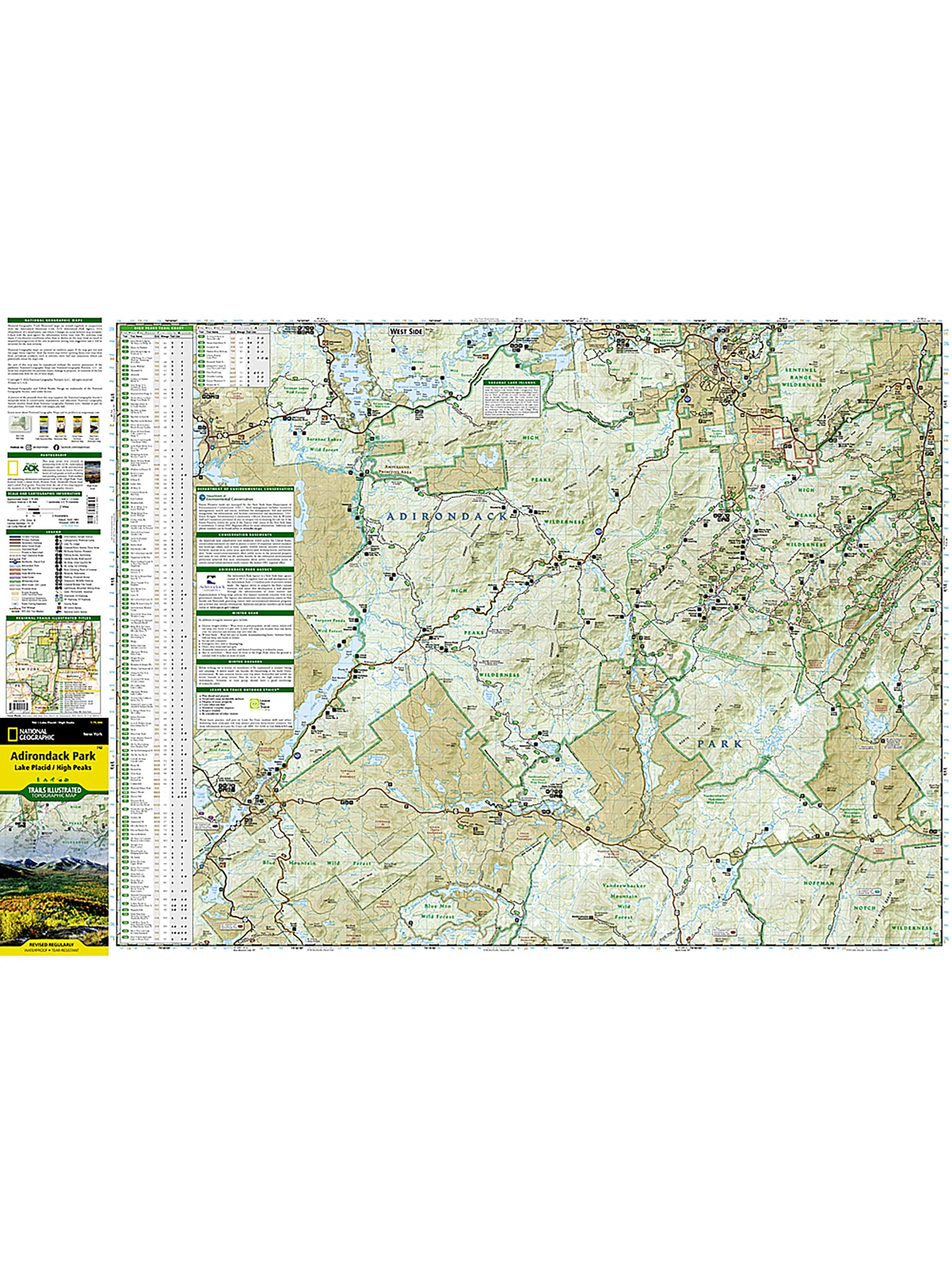 National Geographic Lake Placid, High Peaks: Adirondack Park Map - Image 2