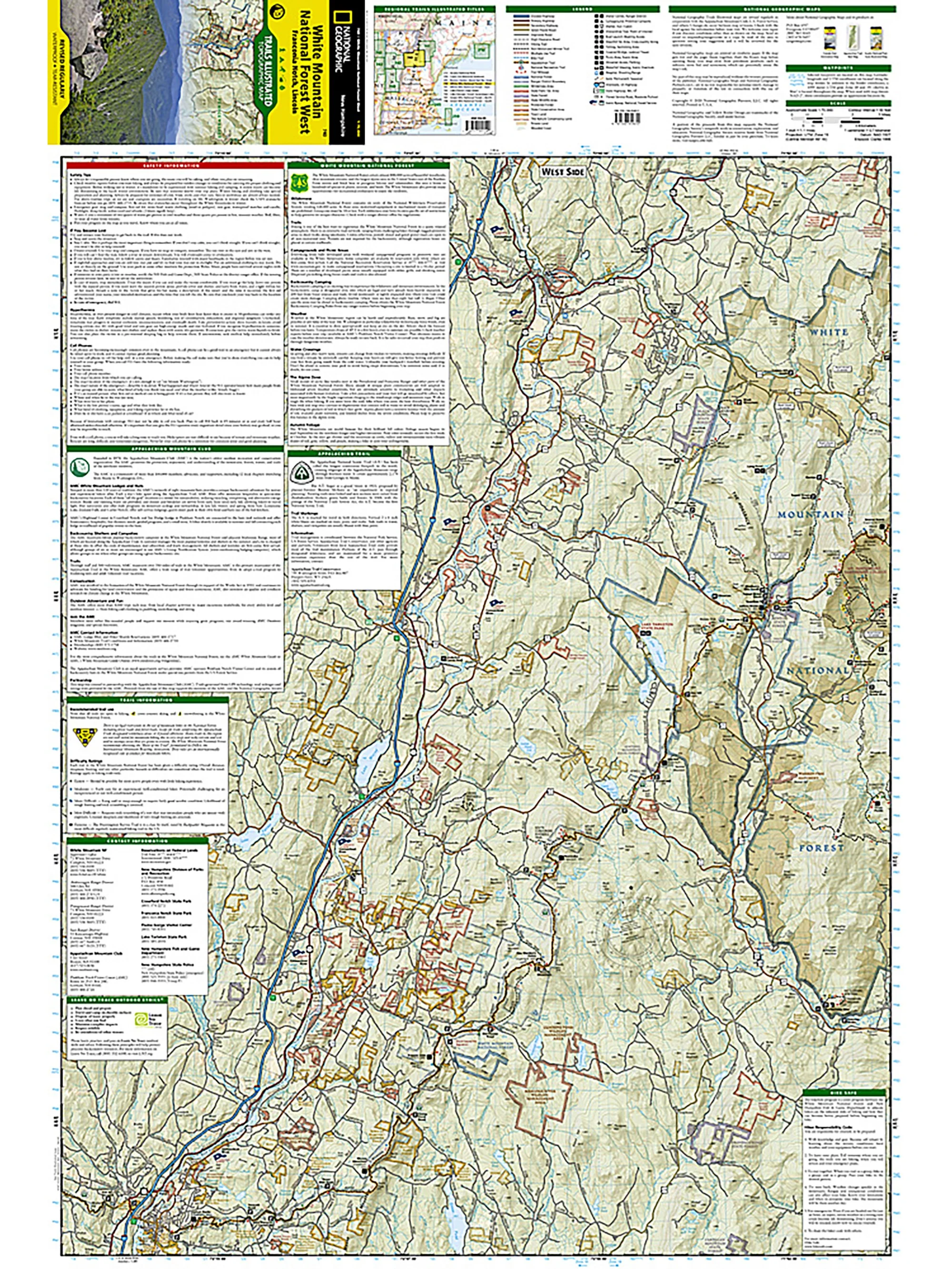 National Geographic White Mountain National Forest West Map [Franconia Notch, Lincoln] - Image 2